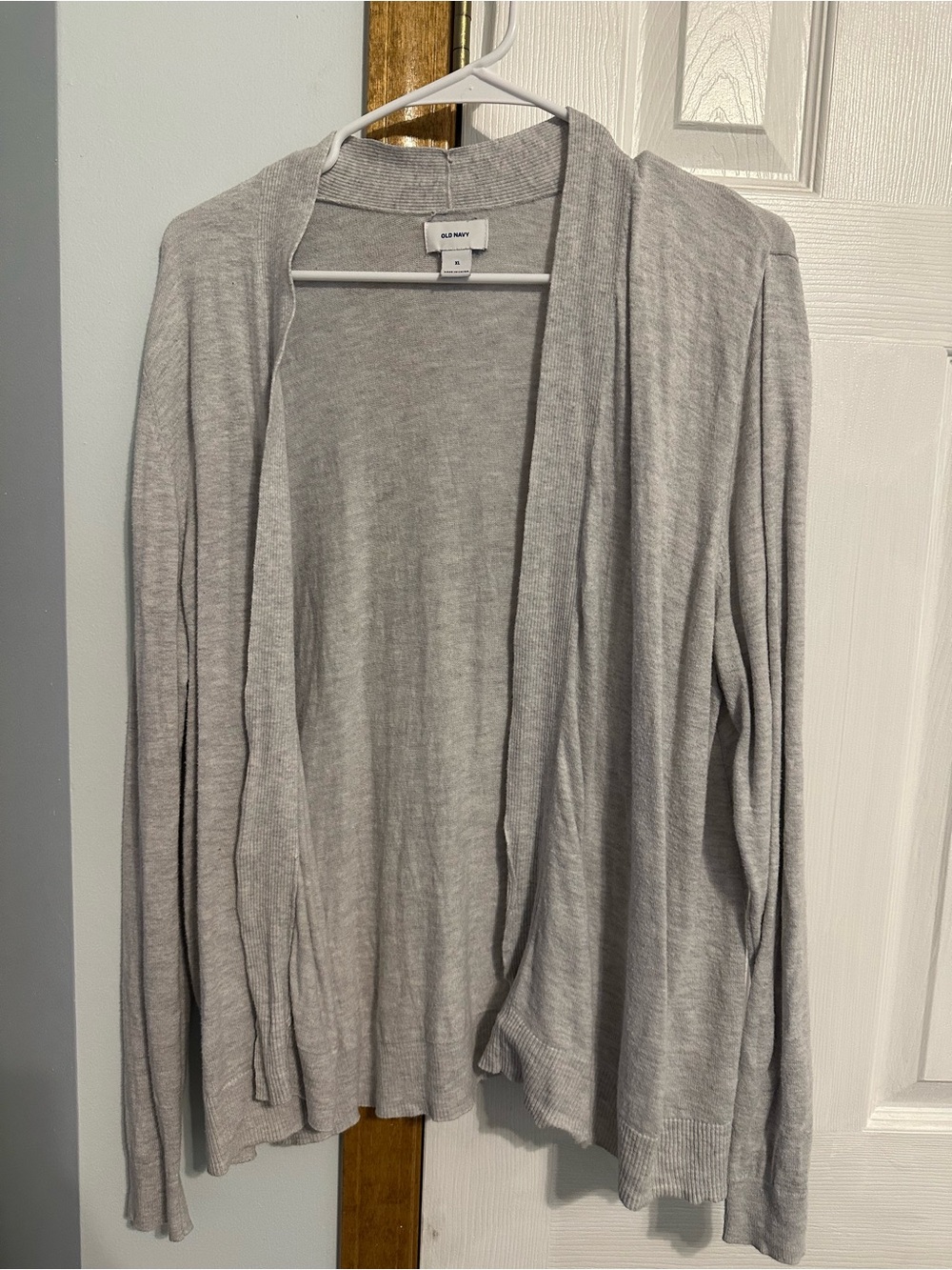 Old Navy Light Gray Open-Front Draped Cardigan